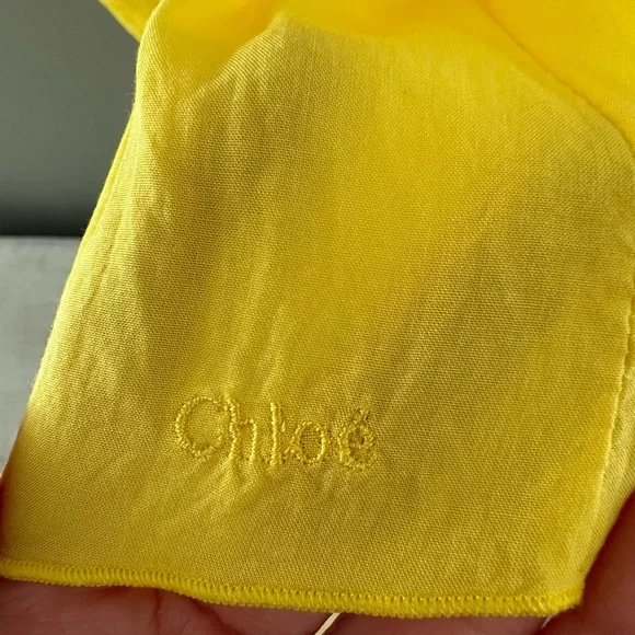 Chloe girls gauzy crimped silk dress in  yellow. Size 8 - Picture 5 of 5